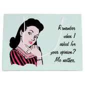 50er Woman Sarcasm Große Geschenktüte (Vorderseite)