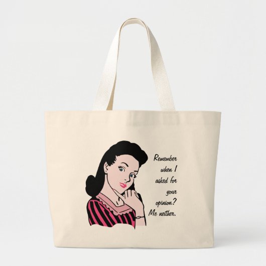 50er Woman Sarcasm Jumbo Stoffbeutel (Vorne)
