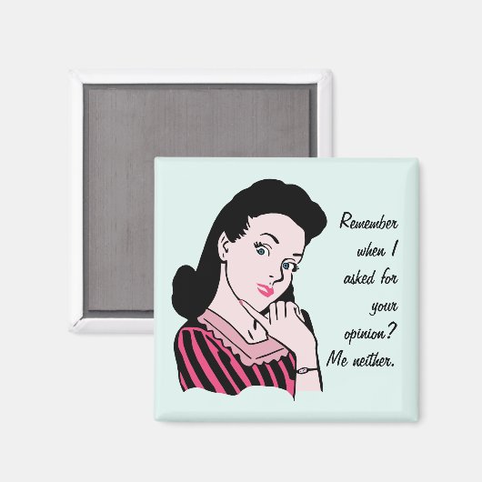 50er Woman Sarcasm Magnet (Vorderseite/Rückseite)