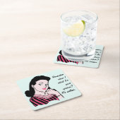 50er Woman Sarcasm Rechteckiger Pappuntersetzer (Vor Ort)