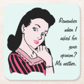 50er Woman Sarcasm Rechteckiger Pappuntersetzer (Vorderseite)