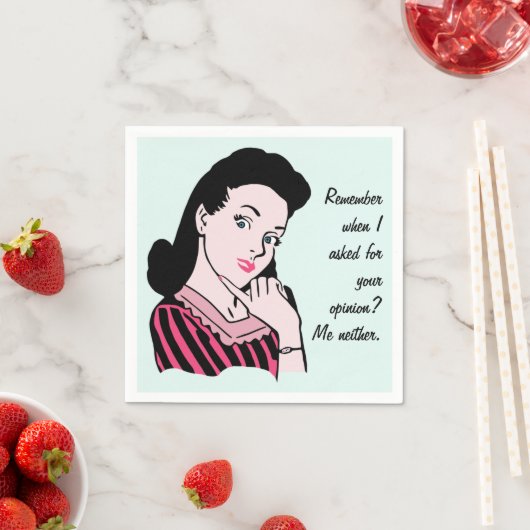 50er Woman Sarcasm Serviette (Beispiel)