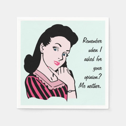 50er Woman Sarcasm Serviette (Vorderseite)