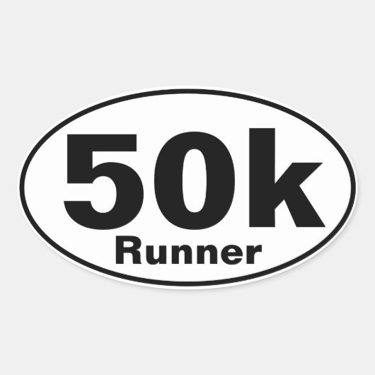 50K Runner Oval Aufkleber (Vorderseite)