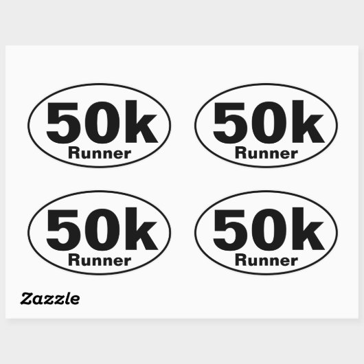 50K Runner Oval Aufkleber (Blatt)