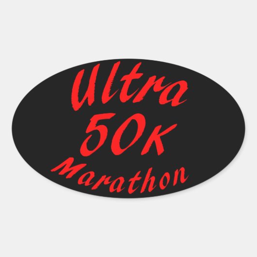 50K Ultra-Marathon Ovaler Aufkleber (Vorderseite)