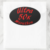 50K Ultra-Marathon Ovaler Aufkleber (Tasche)
