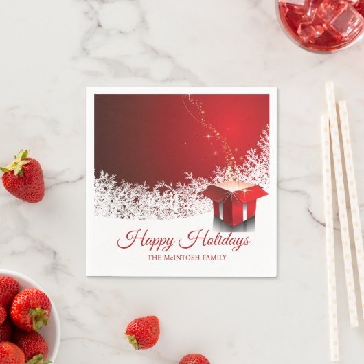 50pcs Red White Christmas | Gift box surprise Serviette (Beispiel)