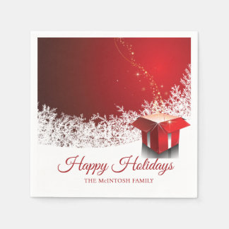 50pcs Red White Christmas | Gift box surprise Serviette