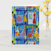 50's Housewife Design Karte (Gelbe Blume)