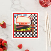 50s Retro Diner Blank Sign Serviette (Beispiel)