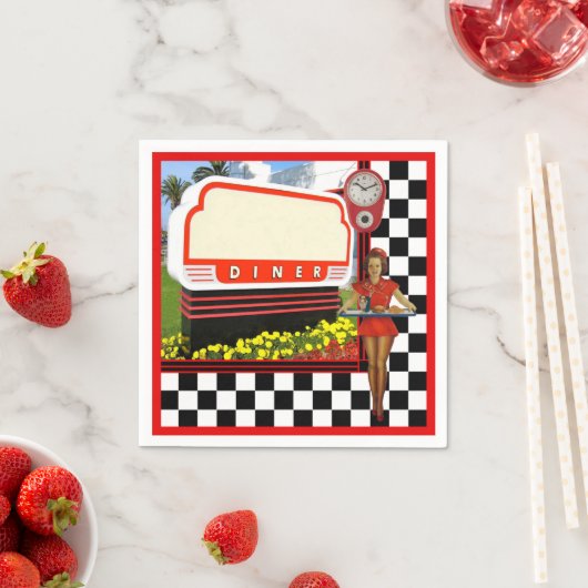 50s Retro Diner Blank Sign Serviette (Beispiel)