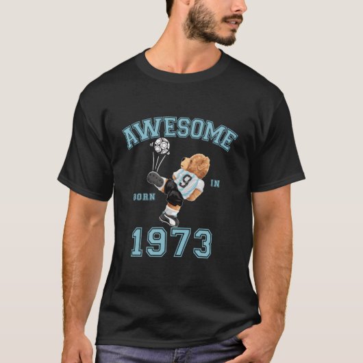 50Th 1973 Awesome Teddy Football T-Shirt (Vorderseite)
