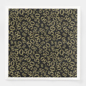 50th Age Random Number Pattern Black/Gold Serviette (Vorderseite)