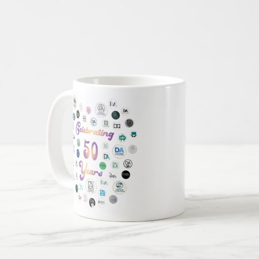 50th Anniversary 50 Logos Mug  Kaffeetasse (Vorderseite Links)