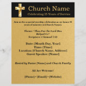 50th Anniversary Black Gold Church Invitation Flyer (Vorne)