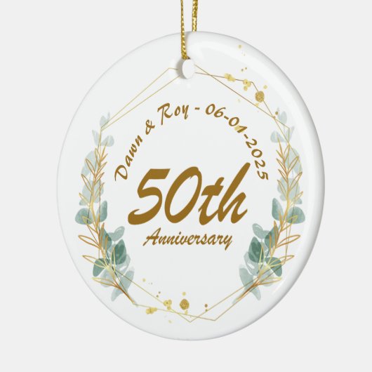50th Anniversary Christmas Ornament Personalized, (Links)