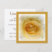 50th Anniversary Einladung - Soft Gold Rose (Vorne/Hinten)