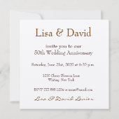 50th Anniversary Einladung - Soft Gold Rose (Rückseite)
