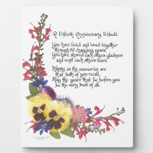 50th Anniversary Fotoplatte (Vorderseite)