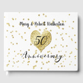 50th Anniversary Gold Confetti Wedding Guestbook Gästebuch (Vorderseite)