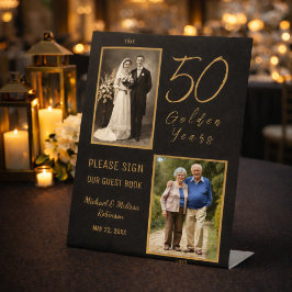 50th Anniversary Guest Book Table Display Sign Sockelschild