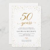 50th Anniversary Invitation, Gold Wedding Invites Einladung (Vorne/Hinten)