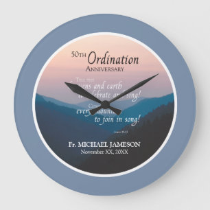 50th Anniversary of Ordination Congratulations Große Wanduhr