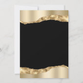 50th Anniversary Party Black Gold Mirror Foil  Einladung (Rückseite)