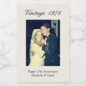 50th Anniversary Party Favor Custom Wedding Photo Weinetikett (Einzelnes Label)