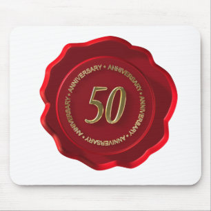 50th anniversary red wax seal mousepad