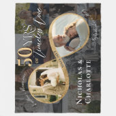 50th Anniversary Then Now Infinity Photo Collage Fleecedecke (Vorderseite)