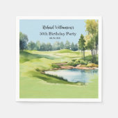 50TH (ANY YEAR) BIRTHDAY PARTY GOLF COURSE SERVIETTE (Vorderseite)
