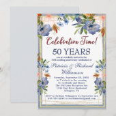 50th (Any Year) Chic Floral Wedding Anniversary  Einladung (Vorne/Hinten)