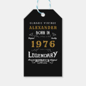50th Birthday 1976 Add Name Legend Black Gold Geschenkanhänger (Vorderseite)