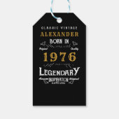 50th Birthday 1976 Add Name Legend Black Gold Geschenkanhänger (Rückseite)