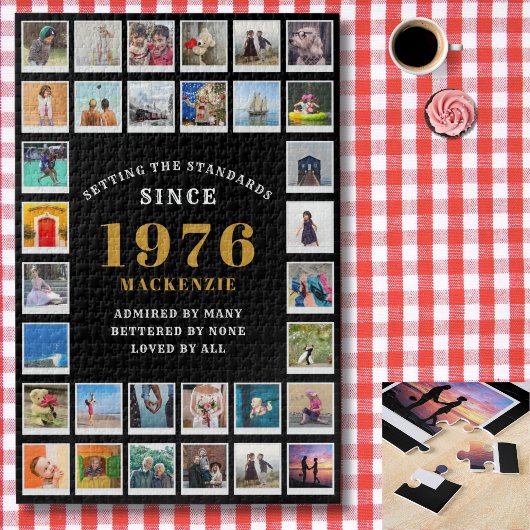 50th Birthday 1976 Family Memories Photo Collage Puzzle