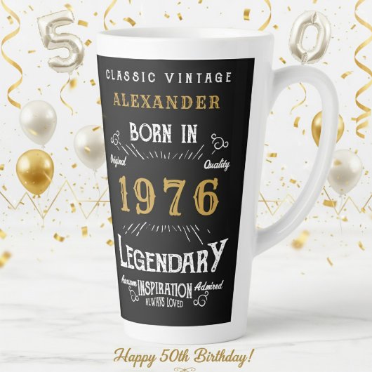 50th Birthday 1976 Legendary Retro Milchtasse