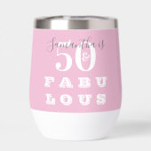 50th Birthday 50 fabulous Pink Gray Personalized (Rückseite)