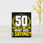50th Birthday, 50 Is The New... Funny 50 Years Old Karte (Gelbe Blume)