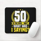 50th Birthday, 50 Is The New... Funny 50 Years Old Mousepad (Mit Mouse)