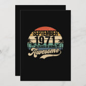 50th Birthday 50 Year Old Awesome Since September Save The Date (Vorne/Hinten)