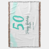 50th birthday add name date year green pastel bold decke (Vorderseite Vertikal)
