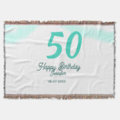 50th birthday add name date year green pastel bold decke (Vorderseite)