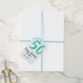 50th birthday add name date year green pastel bold geschenkanhänger (Mit Garn)