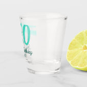 50th birthday add name date year green pastel bold schnapsglas (Rechts)