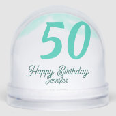 50th birthday add name date year green pastel bold schneekugeln (Vorderseite)