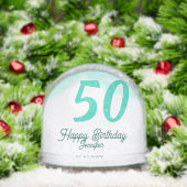 50th birthday add name date year green pastel bold schneekugeln (Weihnachten)
