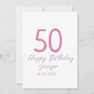 50th birthday add name date year pink template go einladung