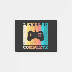 50th Birthday/ Anniversary Level 50 Complete Post-it Klebezettel